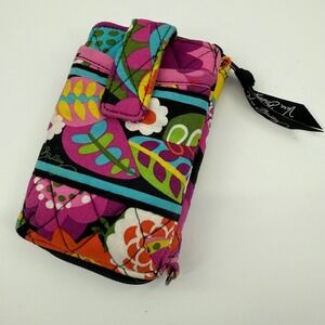 Retro Vera Bradley Floral Quilted Wallet Card Case Zip Around Clutch Boho